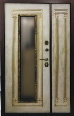 КОВКА МАКСИ БЕЛЫЙ ПАТИНА ЗОЛОТО (ДВУХСТВОРЧАТАЯ)