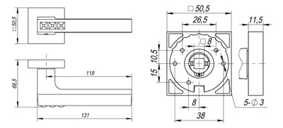 РУЧКА РАЗДЕЛЬНАЯ K.DM51.CRYSTAL FLASH (CRYSTAL FLASH DM) CP-8 ХРОМ
