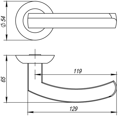 РУЧКА РАЗДЕЛЬНАЯ ALFA AR CP-8 ХРОМ, КВАДРАТ 8x140 ММ, СТЯЖКИ M4 (10*50*50)